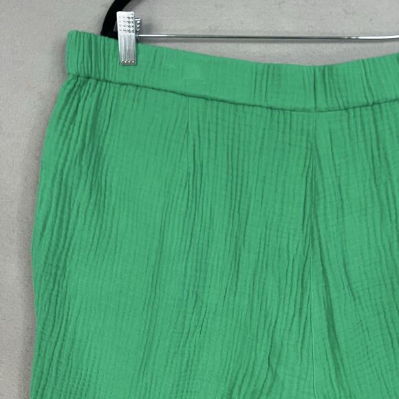 J Jill Shorts Womens XL Kelly Green Crinkle Gauze Coastal Casual Resort Vacation - Picture 8 of 14